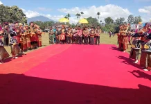 Bupati Monadi Hadiri Pelantikan Pemangku Adat dan Kenduri Sko di Sanggaran Agung