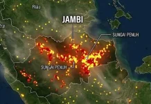 Sebaran Hotspot di Jambi, Merangin Catat 7 Titik Panas