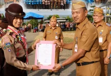 Wabup Murison Lepas 32 Pramuka Kerinci menuju Jamnas XII di Cibubur