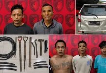 Polres Kerinci Bekuk Lima Pencuri Kabel Telkom Lintas Provinsi