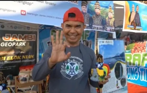Maskot Kurau Geopark Merangin Curi Perhatian Pengunjung Pekan Budaya Jambi