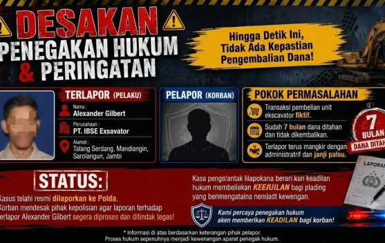 Korban Minta Polda Percepat Penanganan Dugaan Penipuan Ekskavator PT