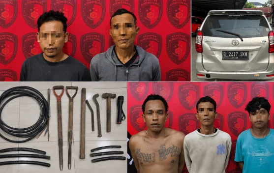Polres Kerinci Bekuk Lima Pencuri Kabel Telkom Lintas Provinsi