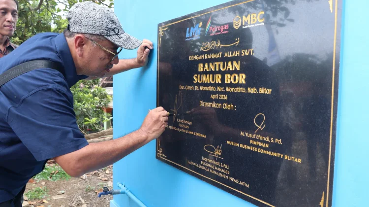 Atasi Kekeringan Laznas LMI dan PT Petrogas Jatim Hadirkan Sumur Bor di Blitar