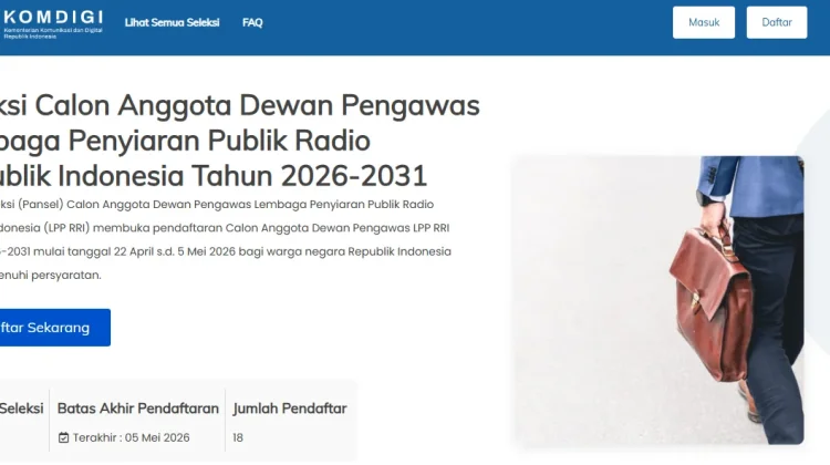 Pendaftaran Dewas RRI Dibuka Resmi
