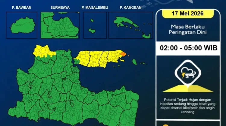 BMKG Juanda: Jawa Timur Berpotensi Diguyur Hujan Petir Sepanjang Hari