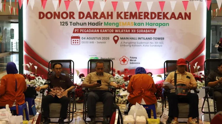 Pegadaian Kanwil XII Surabaya Targetkan 150 Kantong Darah di Donor Kemerdekaan