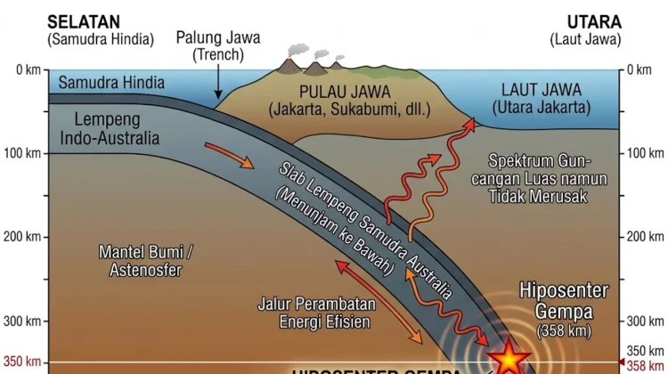 Gempa M5,9 Guncang Utara Jakarta, Hiposenter 376 Km