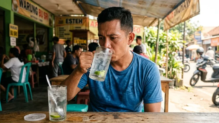 Minum Air Es ketika Cuaca Terik Bisa Bikin Panas Dalam?