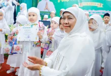 Khofifah Hadiri Nuzulul Qur’an dan Penutupan Pesantren Anak