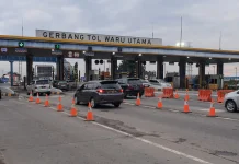Arus Tol Waru Utama ke Selatan Terpantau Landai di H-2 Lebaran 2026