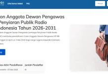 Pendaftaran Dewas RRI Dibuka Resmi