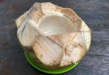 Menikmati Kesegaran Es Kelapa Muda Utuh saat Teriknya Surabaya