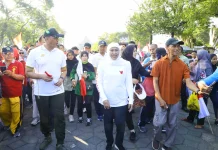 Gubernur Khofifah Ajak Masyarakat Ikuti Jalan Sehat Tahun Baru Islam 1448 H