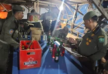 Operasi Pekat Sidoarjo Sita Ratusan Botol Miras