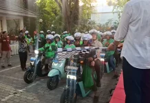 Ratusan Pengemudi Ojol Antusias Ikuti Kampanye Keselamatan Berlalu Lintas