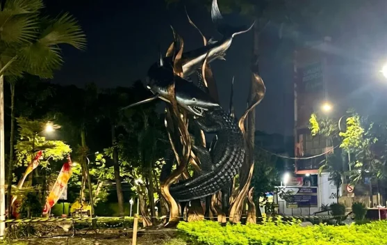 Wajah Baru Patung Sura dan Baya di Depan KBS Simbolkan Semangat 'Indonesia Emas'