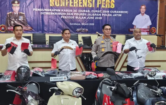 Polda Jatim Ungkap 195 Kasus 3C Periode Juni 2026