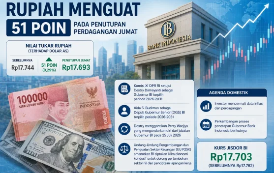 Rupiah Menguat 51 Poin, Pasar Cermati Arah Kebijakan Bank Indonesia
