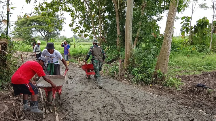 Bulan Puasa, Betonisasi TMMD Kodim Klaten Jalan Terus