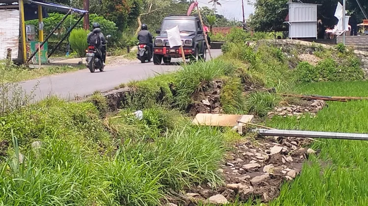 Tergerus Air Hujan, Talud Jalan di Borangan Manisrenggo Ambrol