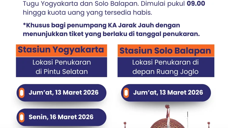KAI Hadirkan Layanan Penukaran Uang Baru di Stasiun Yogyakarta dan Solo Balapan
