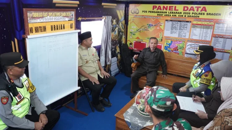 Pantauan Fasilitas Pospam Mudik, Bupati Sragen Apresiasi Layanan Polri
