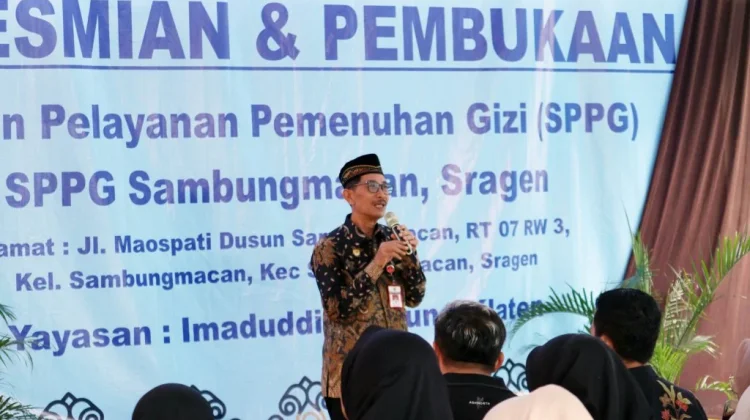 SPPG 108 Sragen Diresmikan, Wabup Suroto Minta Peningkatan Pelayanan