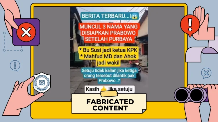 Hoaks Nama Susi, Mahfud MD, dan Ahok Jadi Pimpinan KPK