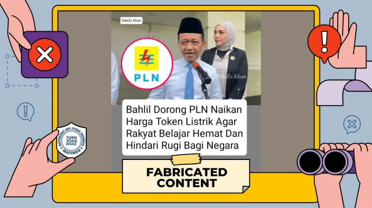 Hoaks, Bahlil Lahadalia Disebut Dorong Kenaikan Harga Token Listrik