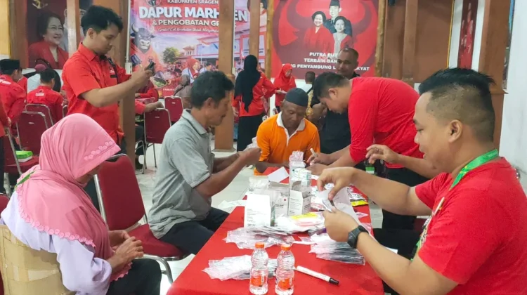 Launching Dapur Marhaen, DPC PDIP Sragen Bagikan 500 Porsi Makanan Bergizi Gratis