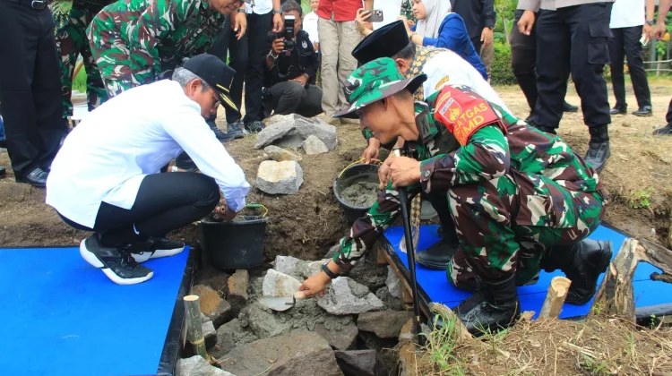 Peletakan Batu Pertama TMMD 128 Tandai Pembangunan Jalan di Sragen
