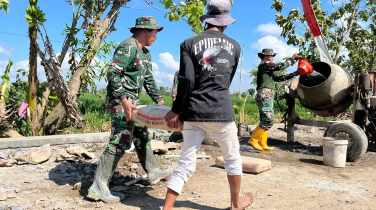 Kekompakan TNI dan Warga Terjalin dalam Program TMMD di Desa Puro Sragen