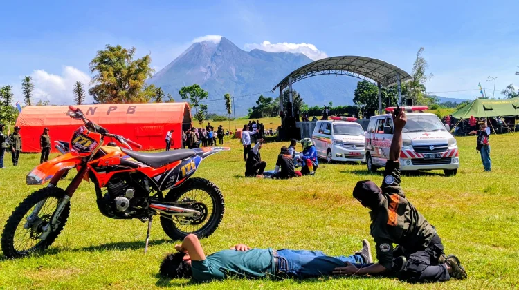 Ratusan Relawan Lereng Merapi Kemalang Klaten, Ikuti Apel Akbar Siaga Bencana
