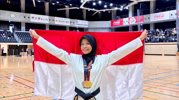 Harumkan Indonesia, Bripda Abi Raih Emas di Kejuaraan Taekwondo Osaka