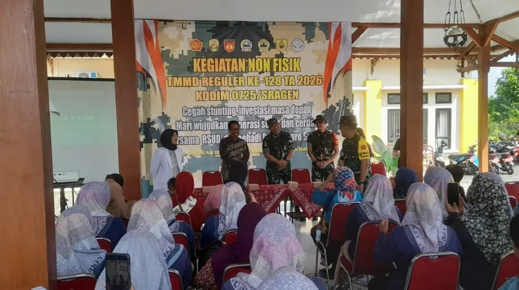 TMMD Sragen Gelar Penyuluhan Pencegahan Stunting bagi Warga Desa Kroyo