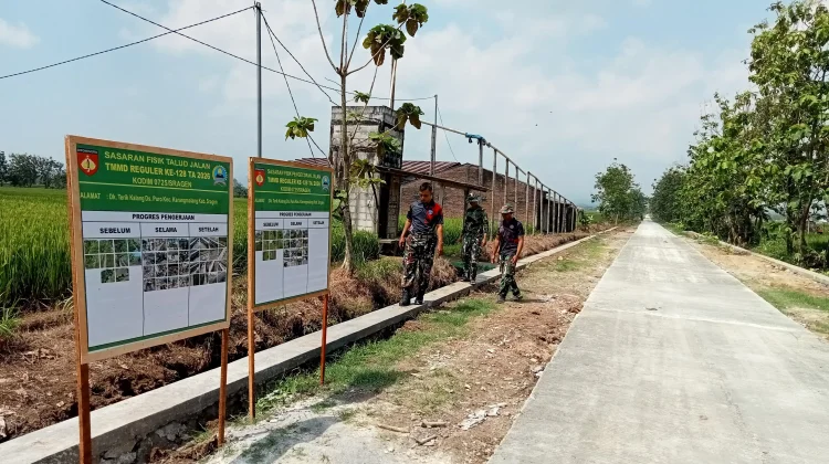Pembangunan Talud Jalan Sepanjang 150 Meter di Desa Puro,  Karangmalang Capai 100%