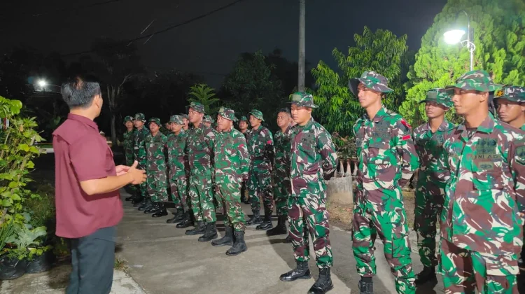 Kumpulkan Satgas Malam Hari, Pasi Intel Cek Kedisiplinan TMMD Sragen