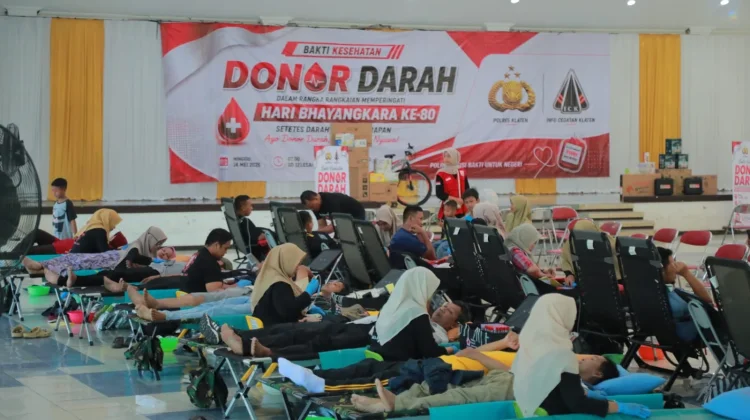 Hari Bakti Kepolisian, Polres Klaten Gelar Donor Darah Masal