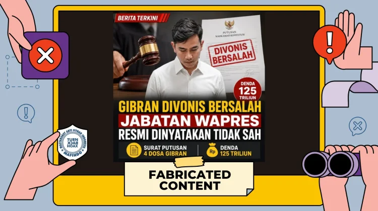 Hoaks, Klaim Gibran Dinyatakan Tidak Sah Jadi Wapres
