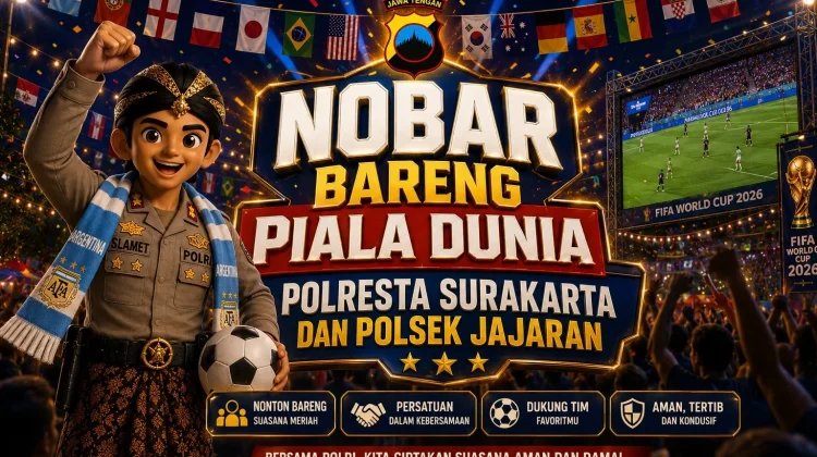 Polresta Surakarta Siapkan Nobar Gratis Piala Dunia 2026 untuk Warga
