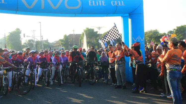 Kodim Sragen Gelar Fun Bike dan Senam Sehat Berhadiah Sepeda Motor
