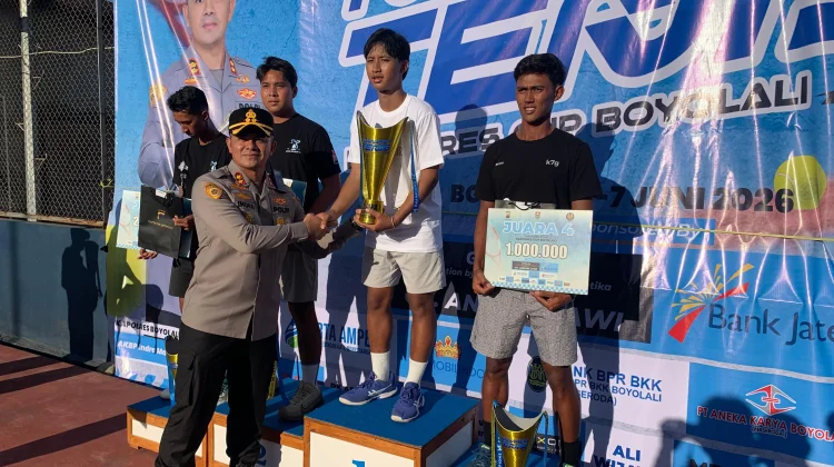 Tutup Turnamen Tenis, Kapolres Boyolali Apresiasi Atlet Nasional Ikut Bertanding