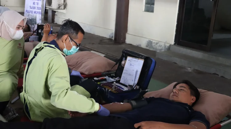 Hari Bhayangkara, Polres Wonogiri Sumbang 71 Kantong Darah Kemanusiaan