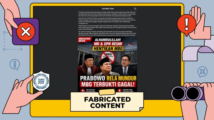 Hoaks Skandal Penghentian Program MBG oleh MK dan DPR