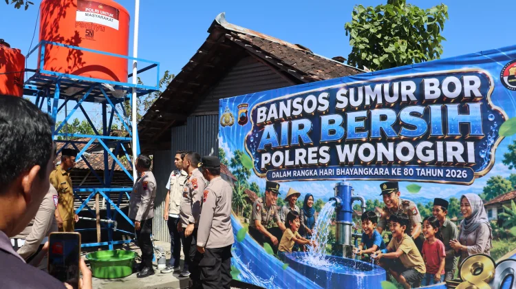 Sumur Bor Polres Wonogiri Bantu Warga Hadapi Kemarau Panjang