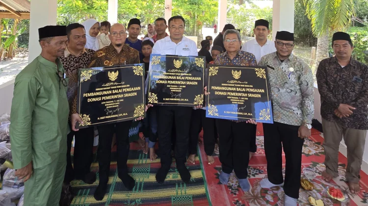 Bupati Sragen Resmikan Tiga Balai Rakyat Hasil Donasi Warga di Aceh Tamiang