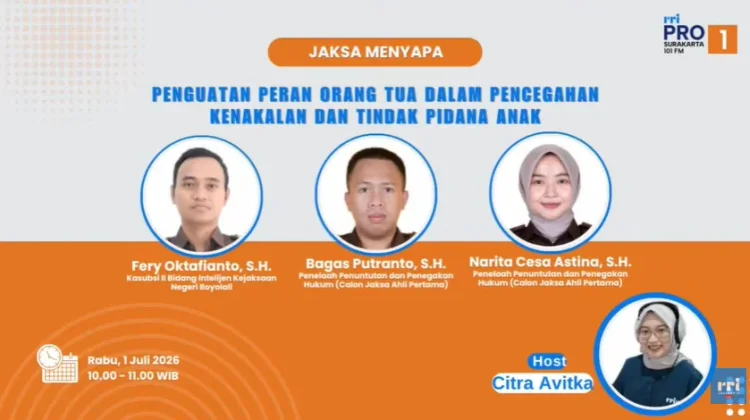 Kejari Boyolali Tekankan Peran Keluarga Cegah Kenakalan Anak