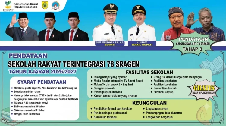 Pendaftar SMP-SMA Membludak, Pemkab Sragen Usulkan Tambah Rombel Sekolah Rakyat