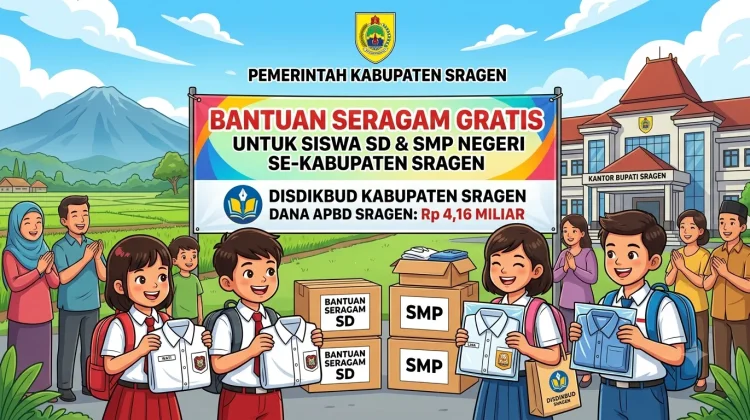 Siswa Baru SD-SMP Negeri Sragen Dapat Bantuan Seragam Gratis, Disdikbud Siapkan 4,1 M